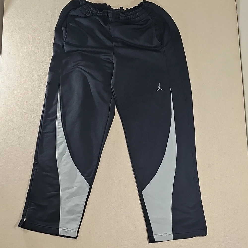 Jordan Black and Gray Men's Sweatpants Joggers XL